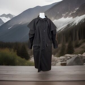 Outback Trading Company Stockman Duster Coat Men's XL DARK BROWN Oilcloth Trench